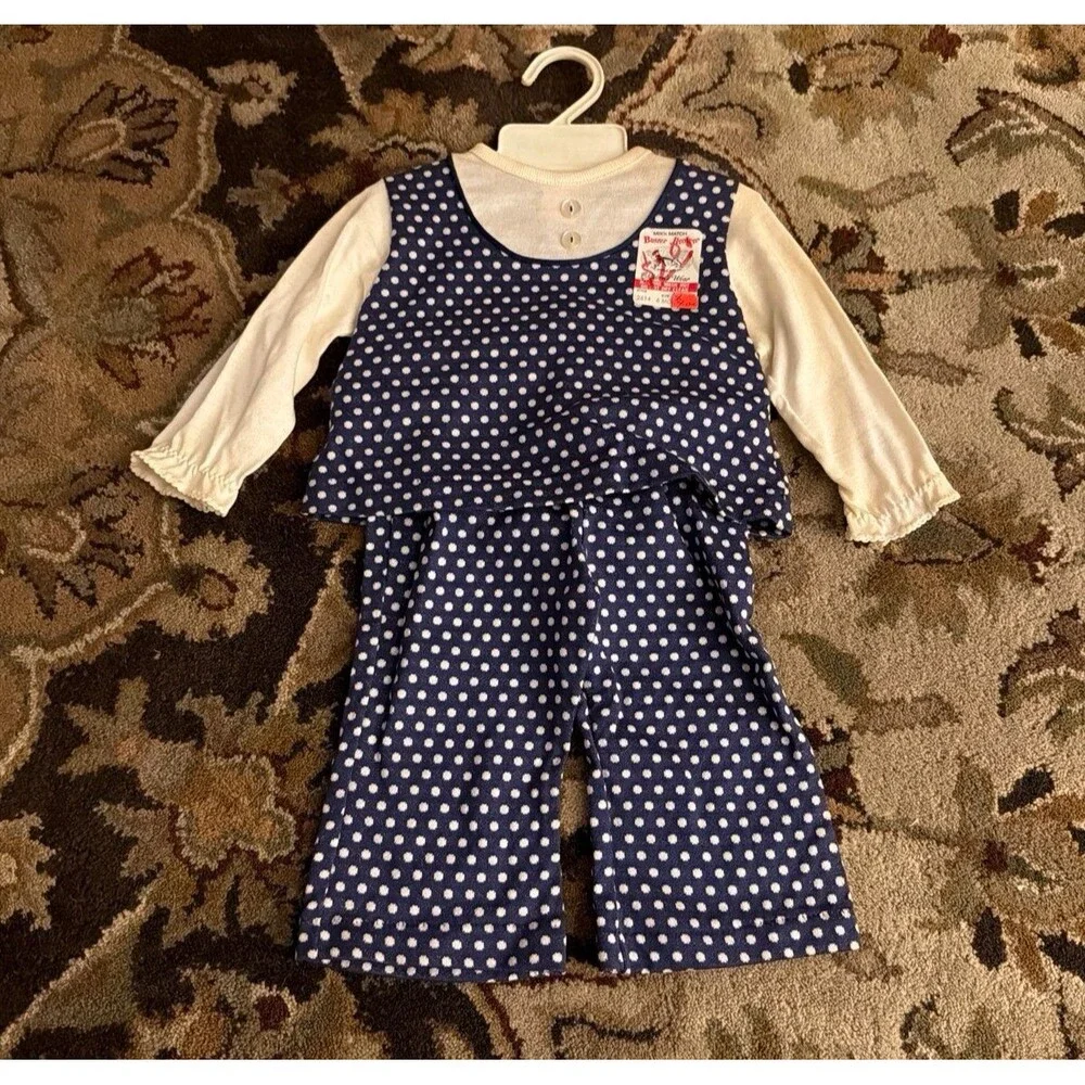 vintage buster brown 6-9 months polka dot flare bottoms nwt